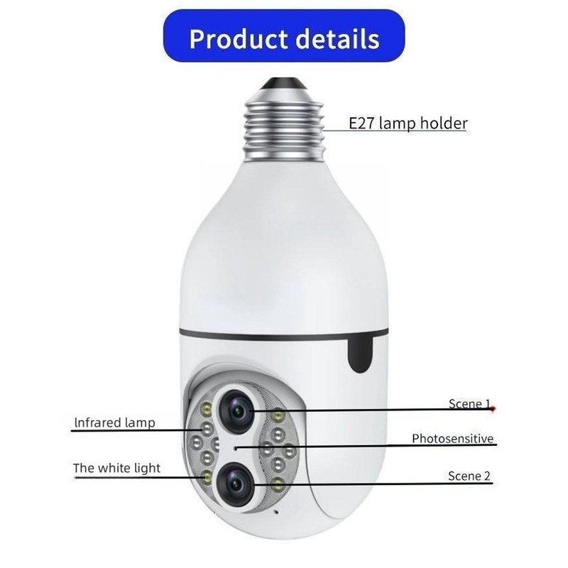 Dual Lens Security Camera WiFi 360 Degree Panoramic Al Human