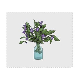 2 x 'Boquet of Violets' Microfibre Lens/Glasses Cleaning Cloths (LC00023744)