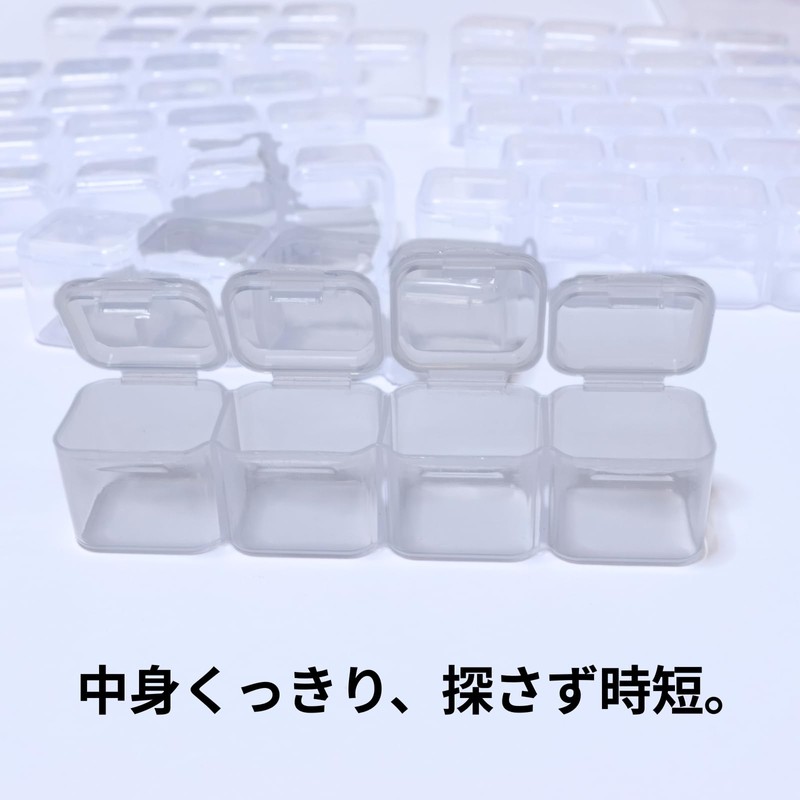 YOTSUBA+ Small Accessory Case, 28 Dividers, Clear, Divided Beads, Divided