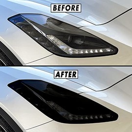 SlickMod PreCut Vinyl Smoke Tint for 2014-2019 Chevy Corvette C7 Headlight (1. Headlight, 20% Dark Smoke)