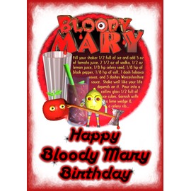 ValxArt Happy Bloody Mary Birthday Recipe Greeting Card