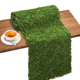 71" x 16" Dried Moss Table Runner Moss Sheet Roll for Crafts Preserved Moss Mat for Table Decoration Green Moss for Fairy Wedding Party Woodland Garden Decor
