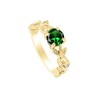 AFFY Round Simulated Emerald 14k Yellow Gold Over Sterling Silver
