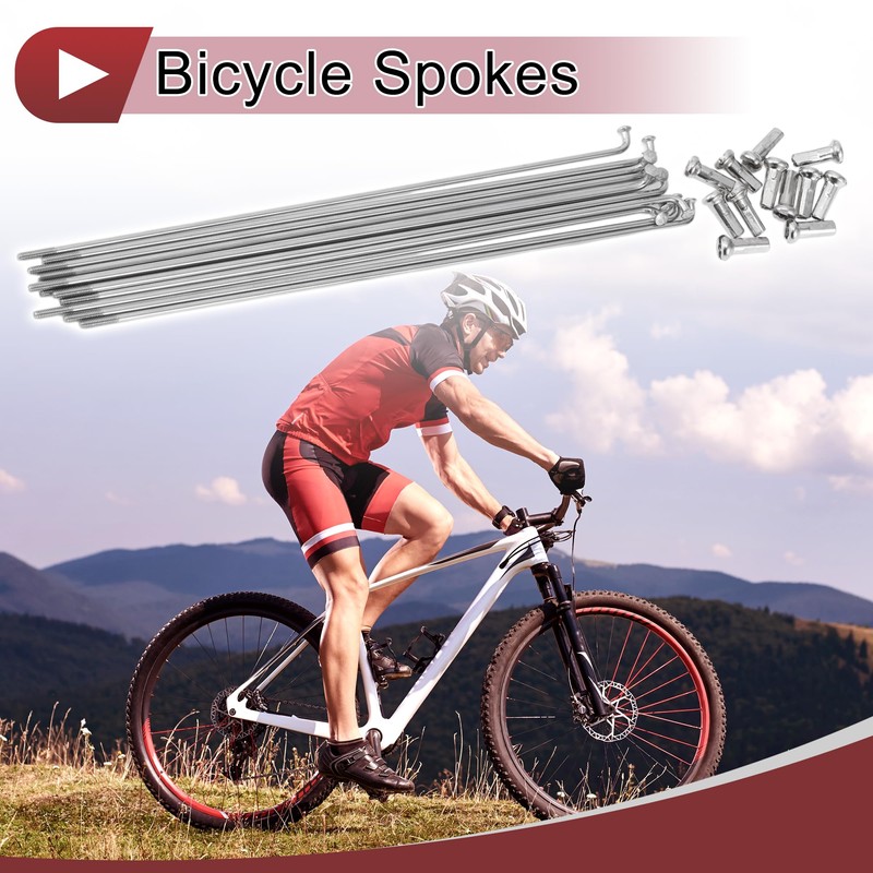 HEROFFIX 12 Set 14G Bicycle Spokes 163mm Bike Wheel Spokes