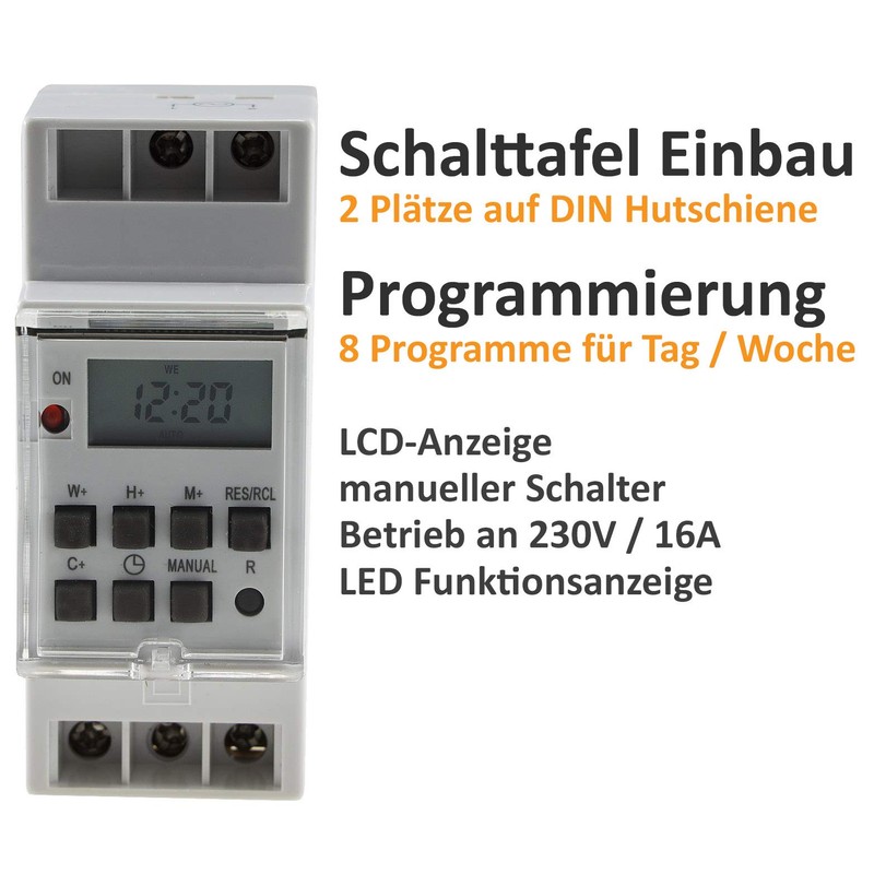 ChiliTec Timer for DIN Rail Switch Panel Digital Timer 230