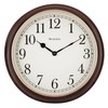 Westclox Round Woodgrain Clock, 15.5-Inch, Dark