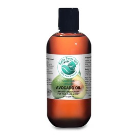 Bella Terra Oils Avocado Oil. 8 oz. Cold-pressed. Unrefined. Organic. 100% Pure. Rich in Antioxidants. Nourishing Skin and Hair. Natural Moisturizer. For Hair, Face, Body, Nails.