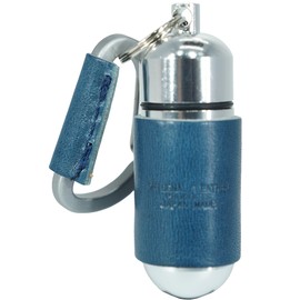 BlissLeather Made in Japan Luxury Pill Case, Portable Ashtray, With Canabilla, Cremation Hair Case, Tubular Type, Portable, Made in Japan, navy