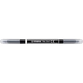 Felt Tip Pen and Fineliner in One – STABILO Trio 2 in 1 – Single Pen – Black