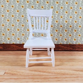 Town Square Miniatures Dollhouse Kitchen Chair White Wood 1:12 Scale Miniature Furniture