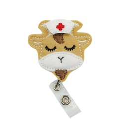Goat Nurse Badge Reel, Retractable Pediatric RN ID Holder, Animal Pediatrician Name Tag Clip (carabiner)