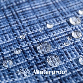 Kevin Textile Throw Pillow Cover Outdoor Waterproof Decorative Square Cushion Covers Water Resistant Pillowcase Shell for Couch Tent Park Pack of 2 (16 x 16 Navy Blue)