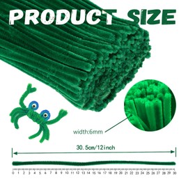 Green Pipe Cleaners Craft Bulk,Limpia Pipas,Art Supplies,200 Pieces Chenille Stem,Pipe Cleaner Set for DIY Arts Crafts Decorations,Flowers Decor,Kids Crafts,Christmas Gifts Toys for Ages 5-7,Pipes