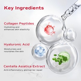 Facego Collagen Face Mask - Hydrating & Moisturizing Sheet Mask with Natural Centella Asiatica for Soothing Skincare, Deeply Nourishing Dry Skin 4-Count