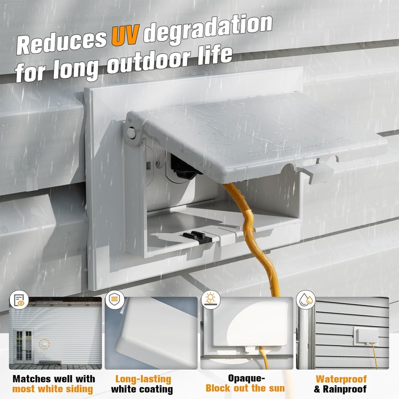 2 Pcs Recessed Outlet Box, DBHS1W-1 Low Profile Electrical Boxes,