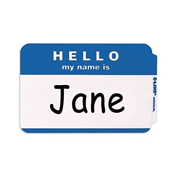 C-Line Pressure Sensitive Peel and Stick Badges, Hello My Name