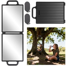 HFYZZ Foldable Full Length Travel Mirror with Handle, 28.3" x 9.3”Portable Shatterproof Hanging Camping Makeup Mirror for RV Tents and Small Spaces