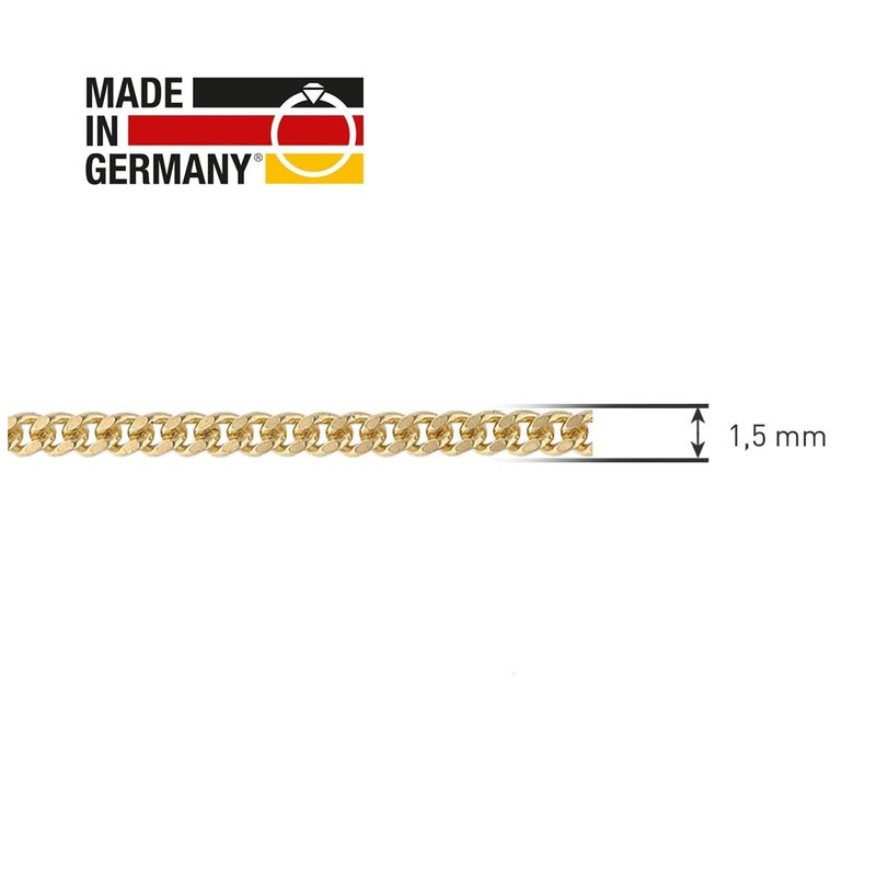 trendor Sturdy Curb Chain for Pendant 925 Silver Gold-Plated 1.4