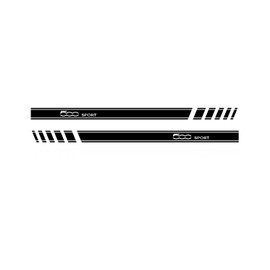 Car Sticker Decorative Stripes, Side Stripes Sticker Set for Fiat Abarth 500 595 (Black)