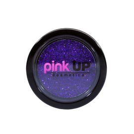 PINK UP | Glitter Compacto Para Ojos | Alta adherencia | Textura extra suave | Finos Brillos Para Usarlo en Ojos Labios y Cuerpo | 12 Tonos Vibrantes | Maquillaje | Color Violet | Modelo PKG11