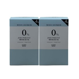 Happy Bath Zero Percent Antibacterial Bath Soap 90g, 4 packs, 2 pieces / 해피바스 제로퍼센트 항균바솝 비누 90g 4입 2개