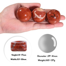 Rockcloud Round Red Jasper Crystal Ball Gemstone Figurine with Stone Stand, Polished Healing Crystal Divination Sphere for Yoga Meditation Feng Shui Home Decor, Red