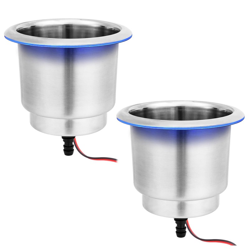 Young Marine Stainless Steel Cup Holder with Light and Drain