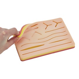 Generic 3-Layer Silicone Skin Suture Practice Pad Set - includes 14 Pre-Cut Wound Patterns & Mini Pad with 19 Wounds | Realistic Skin Texture for Medical Students, Nurses & Educational Use