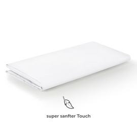 Blumtal Flat Sheet 220 x 275 cm - Easy care bed sheet made from soft, brushed microfibre fabric, without elastic, white
