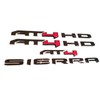 6Pcs Kits AT4 HD Emblem Sierra Door Rear Badge Replacement