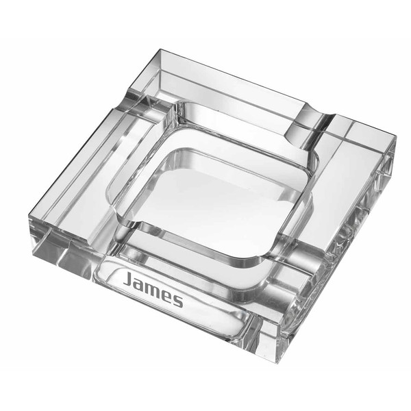 Personalized Visol Callisto Square Crystal Cigar Ashtray with free engraving