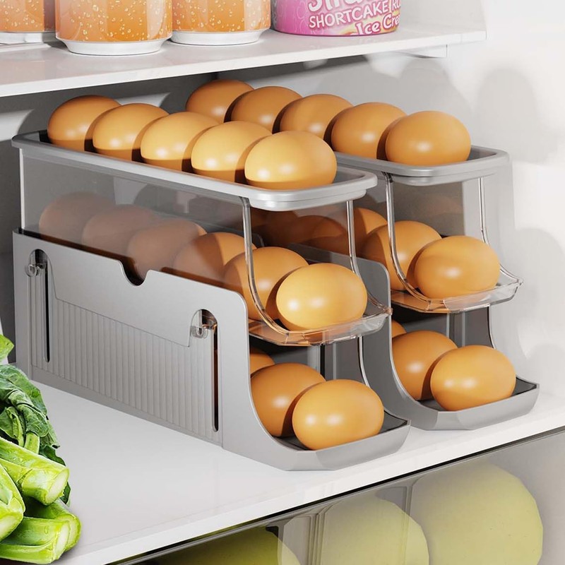 Egg Holder Fridge, Egg Slide for Fridge, Automatic Rolling Egg
