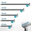 FIXXIA 50 Steel Nails with Silver Head Mixed Lengths 20/25/30/40/50