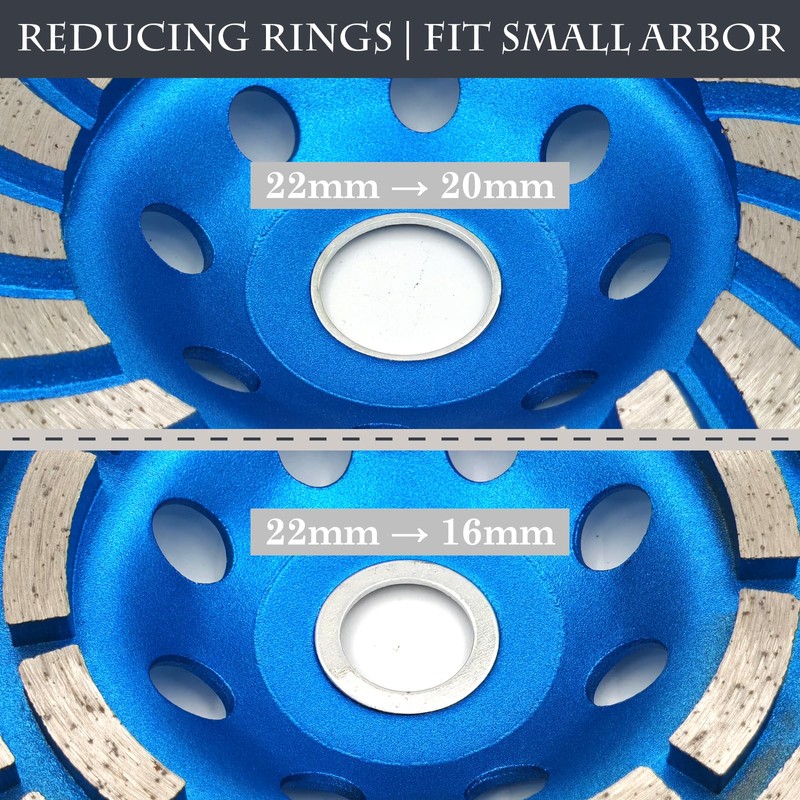 SWIGRANCE 2Pcs Diamond Concrete Grinding Cup Wheels 115mm 4-1/2" Set