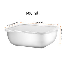HOZEON 10pcs 20oz Stainless Steel Food Storage Containers with Lids, Stackable Meal Prep Containers for Office Lunch, Freezer Safe Airtight Snack Boxes