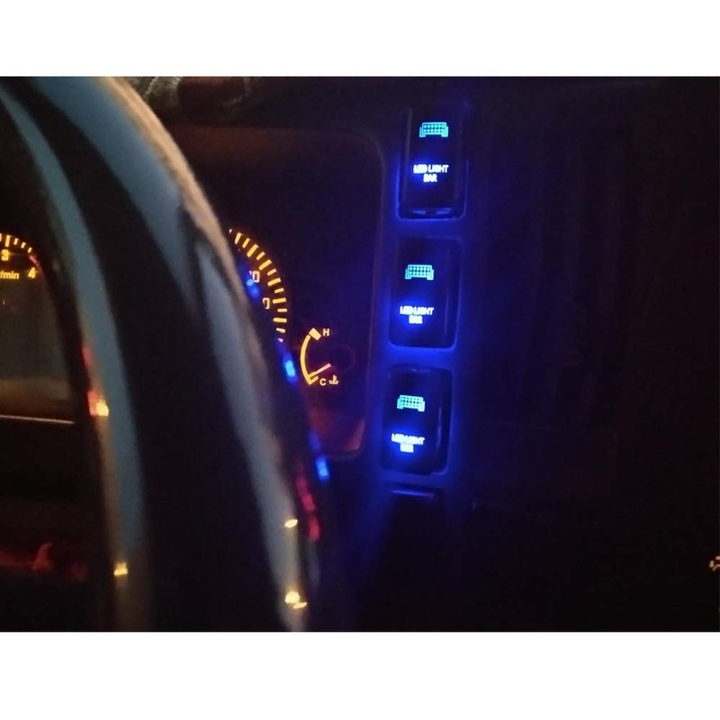 WeiSen LED Light Bar Symbol Push Switch Blue Backlight ON-Off