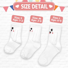 Bibalabili Holding Hands Socks, Novelty Funny Magnetic Mid-Tube Baby Children Smile Unisex Socks(1-3 Years)