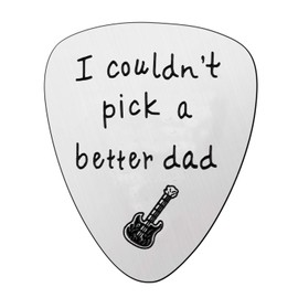 Dad Gifts for Father's Day Christmas Birthday - Stainless Steel Guitar Pick With Message, Gifts From Daughter Son (#1 Couldn't Pick A Better Dad)