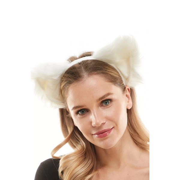 Pure Seasons Basic White Cat Ears Headband