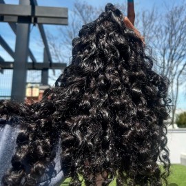 100% Unprocessed Human Hair Natural Wave Wavy Raw Cambodian Hair Vendor Vietnam Original Human Hair Bundles Burmese Curly Kinkycolor: 1 Burmese Curl, Stretched Length: 24"