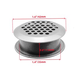 T Tulead 6 Pcs Stainless Steel Air Vents 35 mm Circular Soffit Vents Round Mesh Hole Louver for Home Office Kitchen Bathroom,Silver