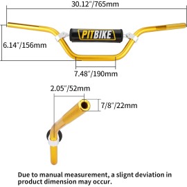 WEIYINGSI Universal 7/8 Inch 22mm Dirt Bike Handlebars, Upgraded Pit Bike Handlebar with F