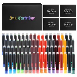 GC QUILL Fountain Pen Ink Cartridges, 72 Pack Assorted Colors Ink Refills (4 Boxes of 18) - Bore Diameter 3.4mm (Assorted Colors)