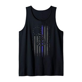 Thin Blue Line Gadsden - Betsy Ross Flag, Tactical Black Tank Top