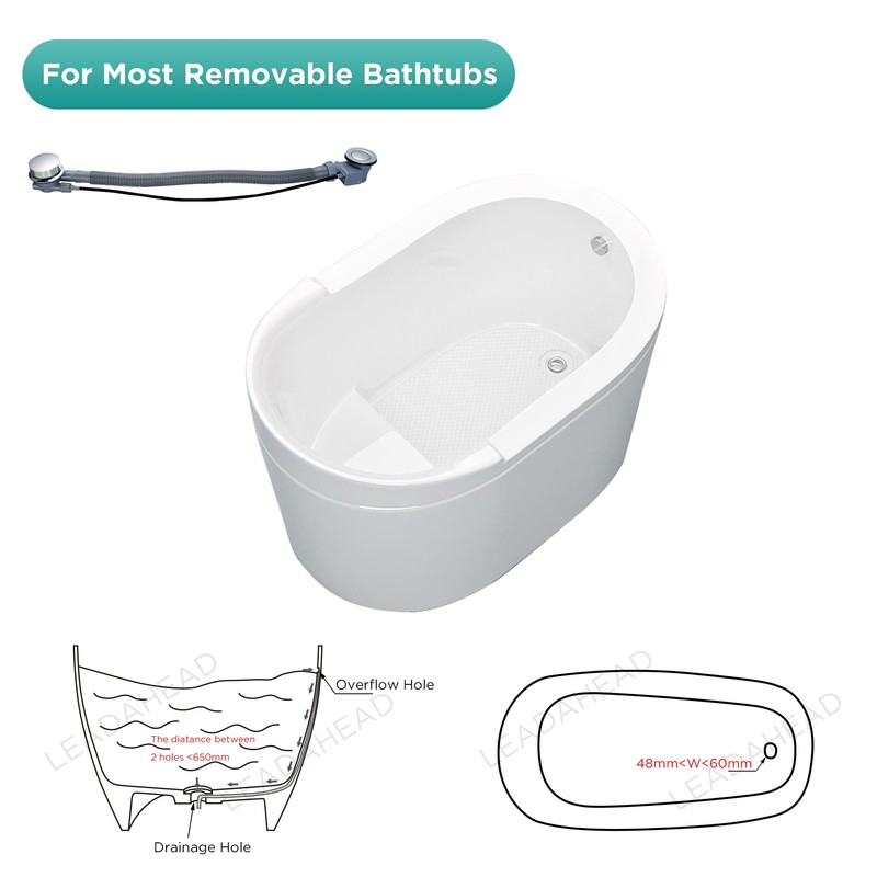 Chrome Bathtub Waste with Overflow G1 1/2" Pop Up Bath