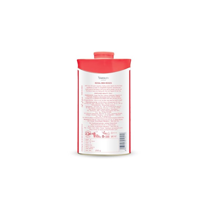 Yardley Red Rose Perfumed Talc 250 g