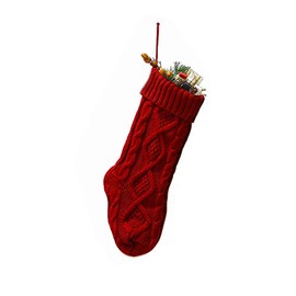 Meiosuns Christmas Stockings Cable Knit Stocking Christmas Decorations Goodie Bags Gift Fireplace Xmas Tree Stocking Ornaments for Holiday Family Friends (Burgundy, Length 18",Pack of 1)