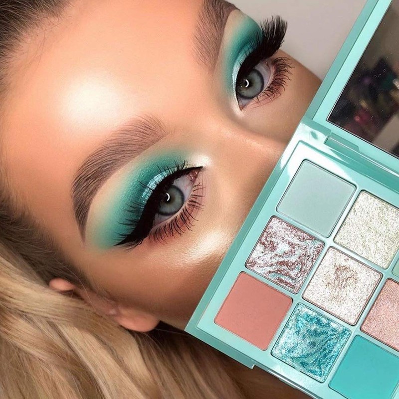 Yinrunx 9 Colors Eyeshadow Palette Portable Matte Shimmer Long-lasting Eye
