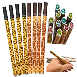Lopenle 12PCS Fancy Leopard Print Pens Zebra Pattern Gel Pens Giraffe Print Pens Animal Print Black Ink 0.38 mm Extra Fine Pretty For Ladies School Party Office Birthday