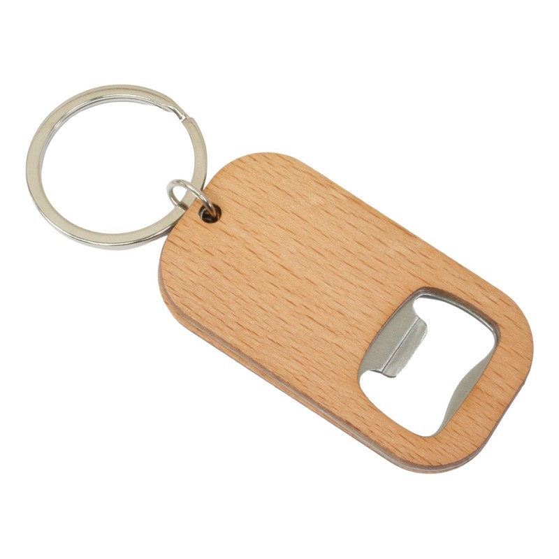 Elephant Keyring Bottle Opener Wooden Stainless Steel Key Chain Gift